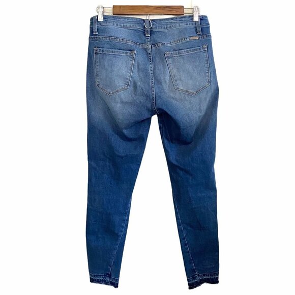 Kancan Women's Distressed Raw Released Hem Skinny High Rise Blue Jeans Size 29 - Picture 10 of 10